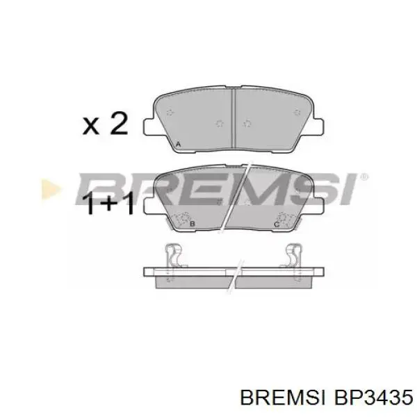 BP3435 Bremsi pastillas de freno traseras