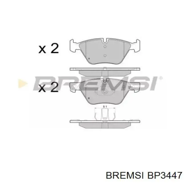 BP3447 Bremsi pastillas de freno delanteras