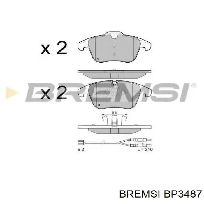 BP3487 Bremsi pastillas de freno delanteras