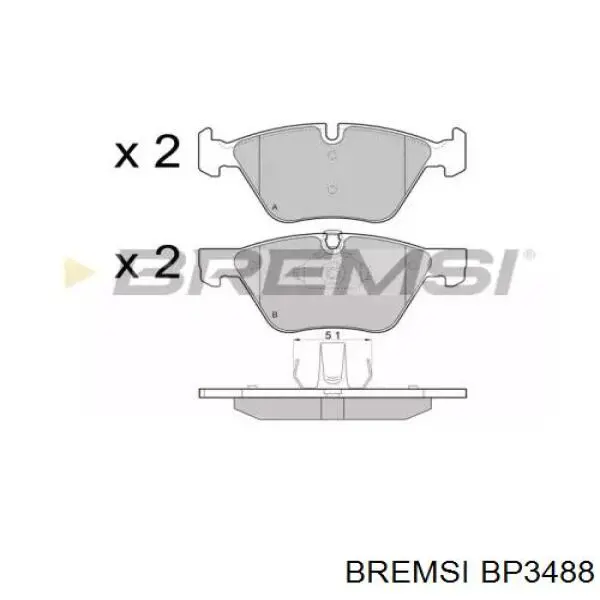 BP3488 Bremsi pastillas de freno delanteras