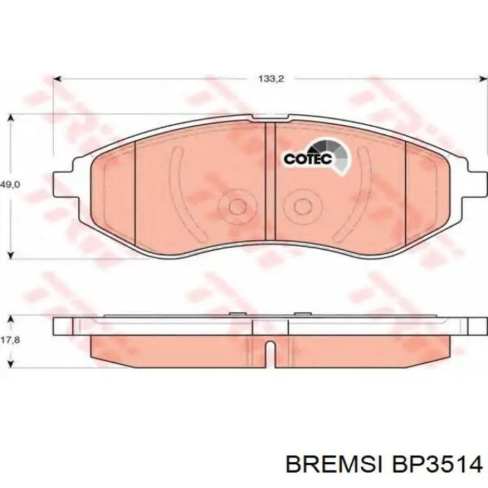 BP3514 Bremsi pastillas de freno delanteras