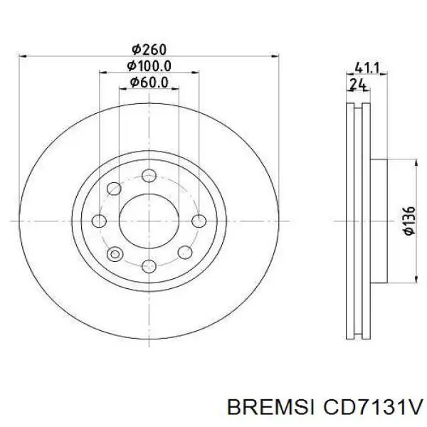 CD7131V Bremsi freno de disco delantero