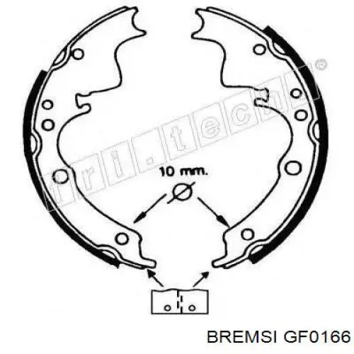 GF0166 Bremsi zapatas de frenos de tambor traseras