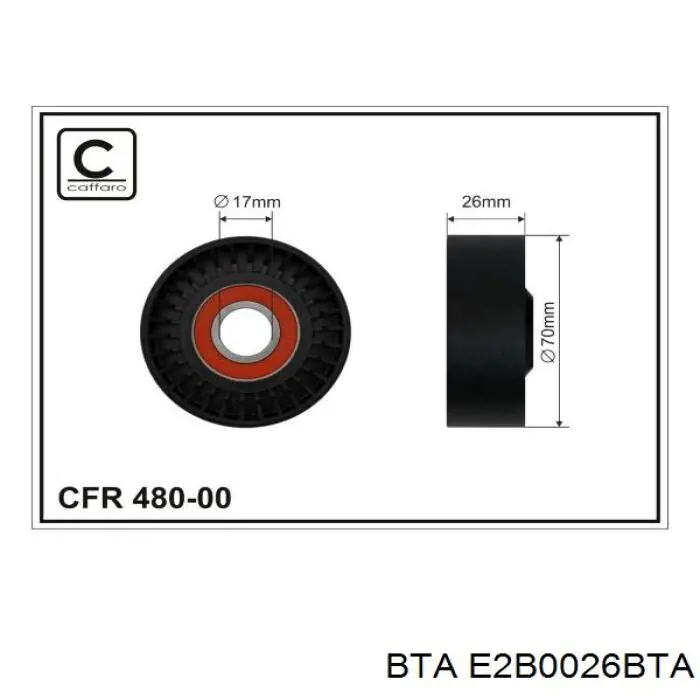 E2B0026BTA BTA rodillo, correa trapecial poli v