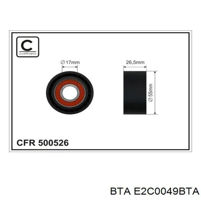 E2C0049BTA BTA rodillo, correa trapecial poli v