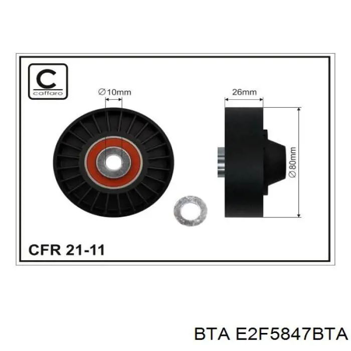 E2F5847BTA BTA polea inversión / guía, correa poli v