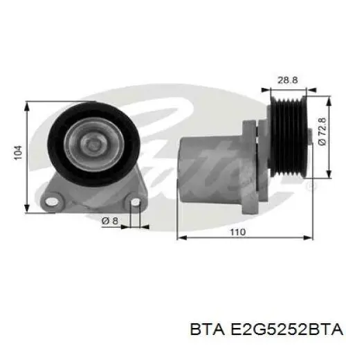 E2G5252BTA BTA rodillo, correa trapecial poli v