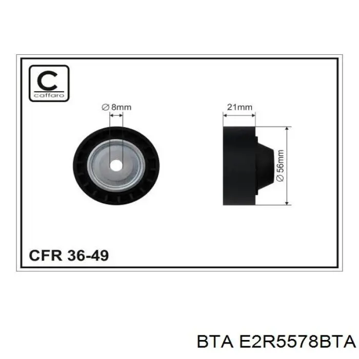 E2R5578BTA BTA rodillo, correa trapecial poli v