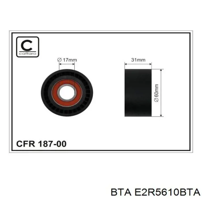 E2R5610BTA BTA rodillo, correa trapecial poli v