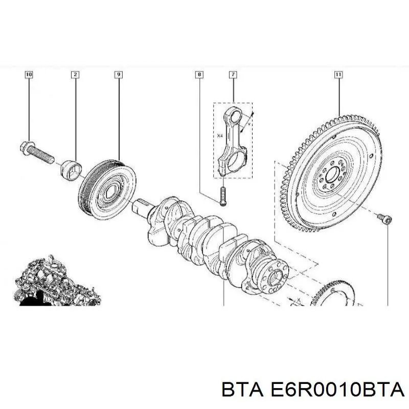 E6R0010BTA BTA polea, cigüeñal