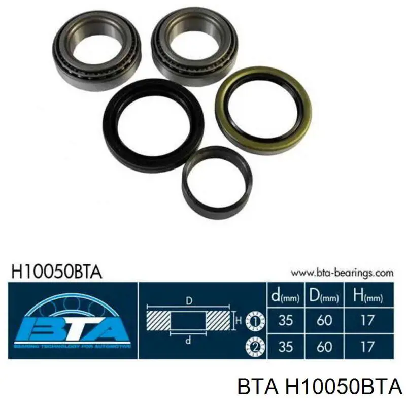 H10050BTA BTA cojinete de rueda delantero