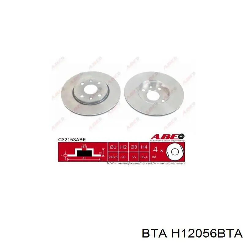 H12056BTA BTA cojinete de rueda delantero