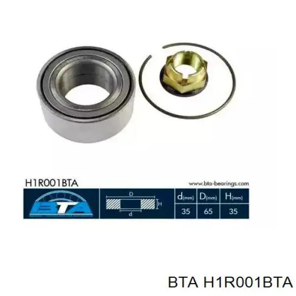 H1R001BTA BTA cojinete de rueda delantero