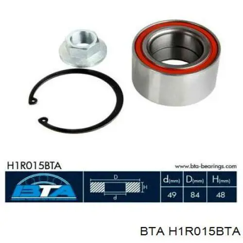 H1R015BTA BTA cojinete de rueda delantero