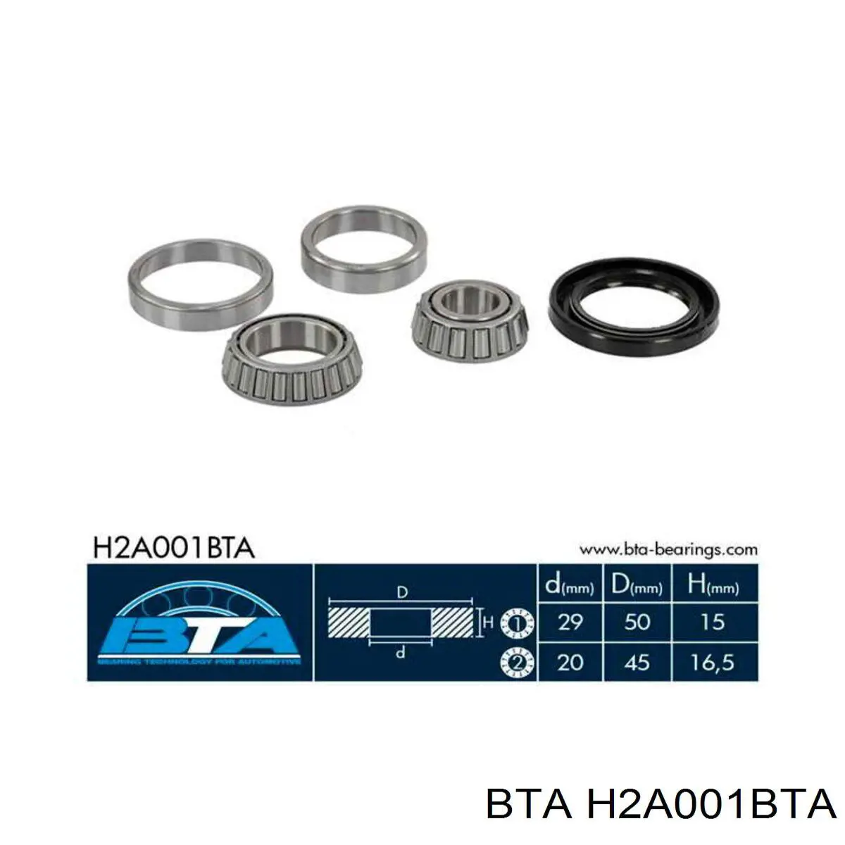 H2A001BTA BTA cojinete de rueda trasero