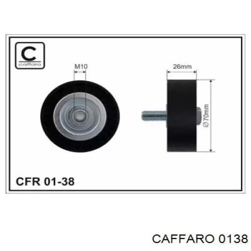 01-38 Caffaro polea inversión / guía, correa poli v