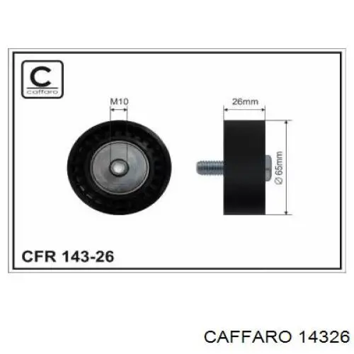 14326 Caffaro polea inversión / guía, correa poli v