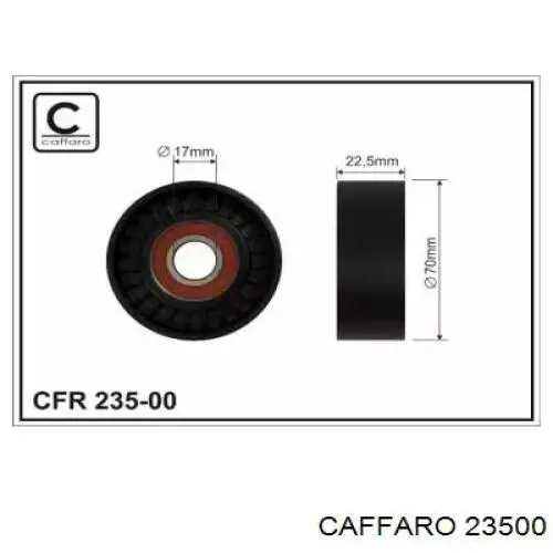 23500 Caffaro rodillo, correa trapecial poli v