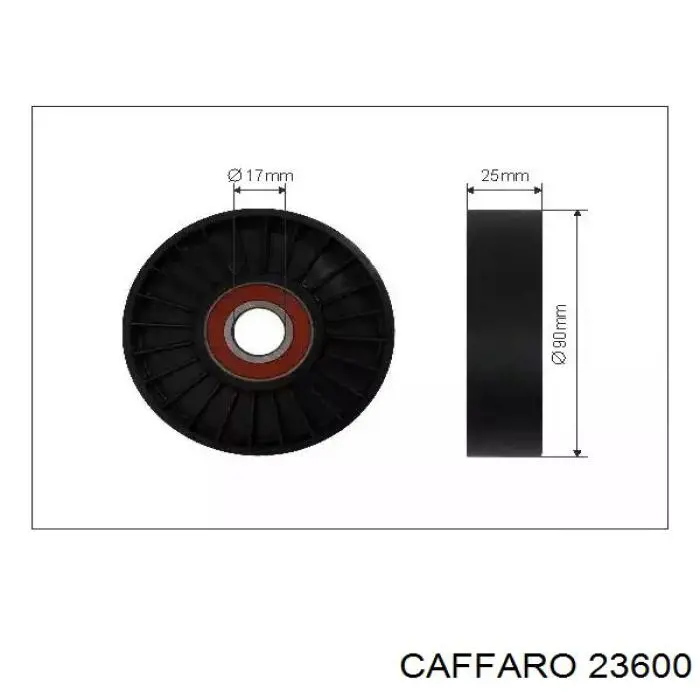 236-00 Caffaro rodillo, correa trapecial poli v