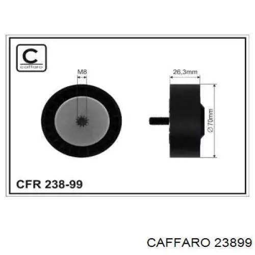 238-99 Caffaro polea inversión / guía, correa poli v