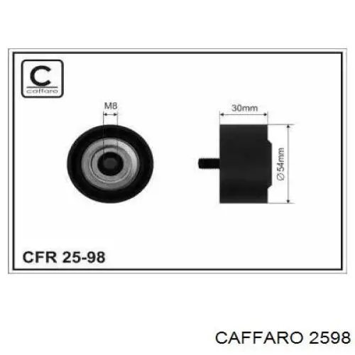 25-98 Caffaro polea inversión / guía, correa poli v