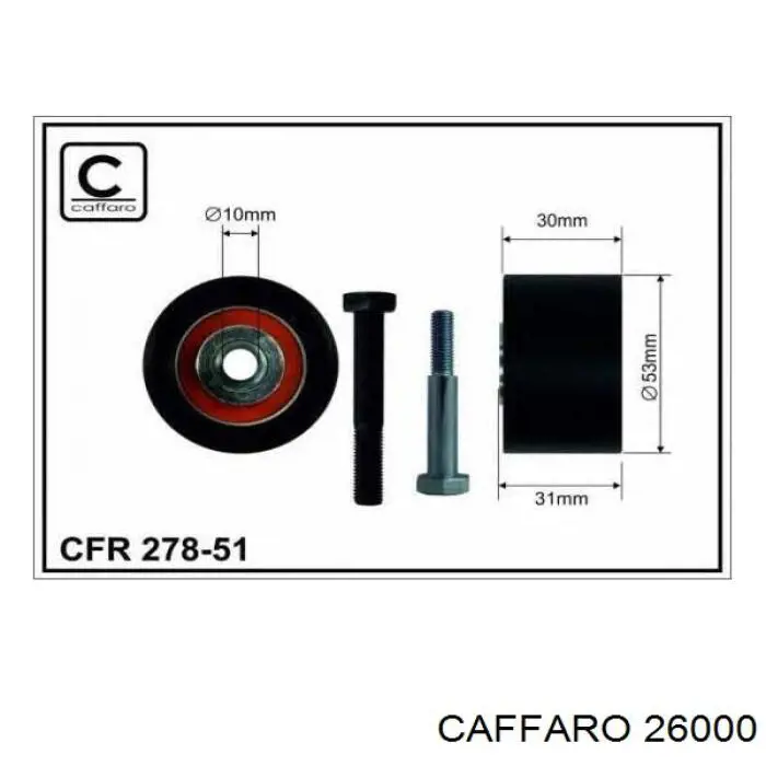 260-00 Caffaro rodillo, correa trapecial poli v