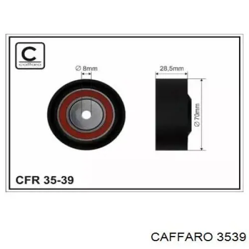 35-39 Caffaro rodillo, correa trapecial poli v