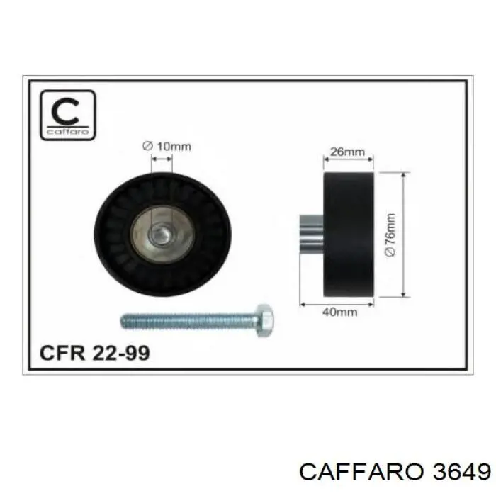 3649 Caffaro rodillo, correa trapecial poli v