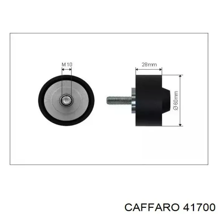 41700 Caffaro rodillo, correa trapecial poli v