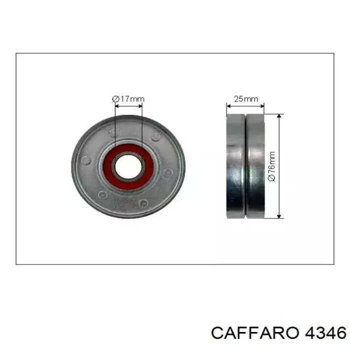 43-46 Caffaro polea inversión / guía, correa poli v