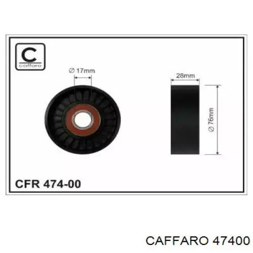 474-00 Caffaro rodillo, correa trapecial poli v