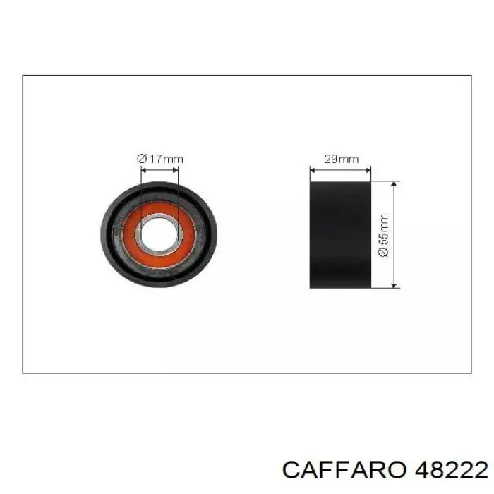 48222 Caffaro polea inversión / guía, correa poli v