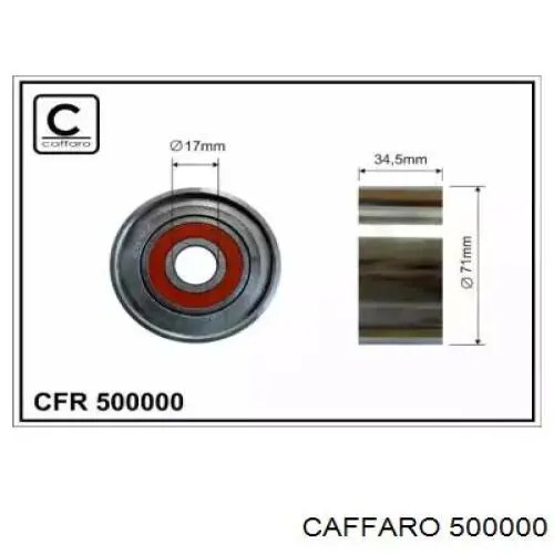 500000 Caffaro polea inversión / guía, correa poli v