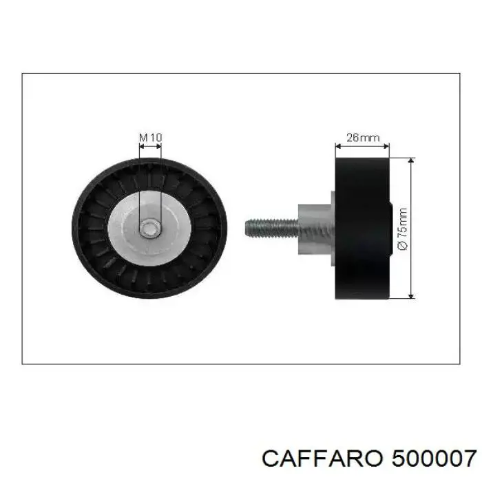 500007 Caffaro polea inversión / guía, correa poli v