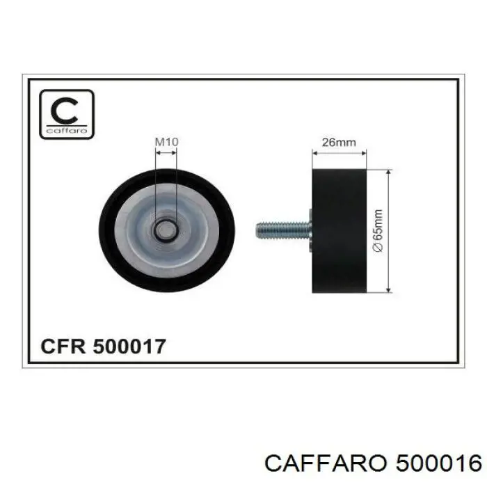 500016 Caffaro rodillo, correa trapecial poli v