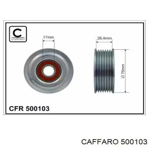 500103 Caffaro polea inversión / guía, correa poli v