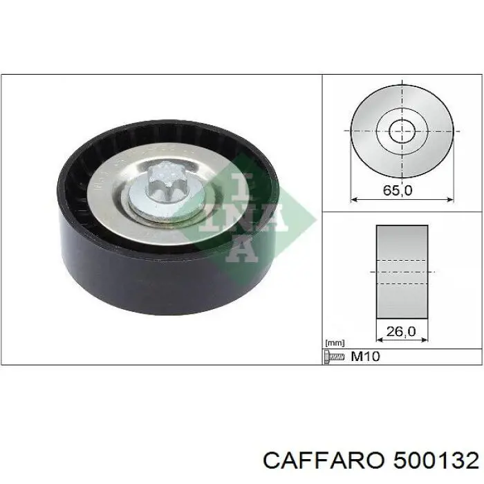 500132 Caffaro polea inversión / guía, correa poli v