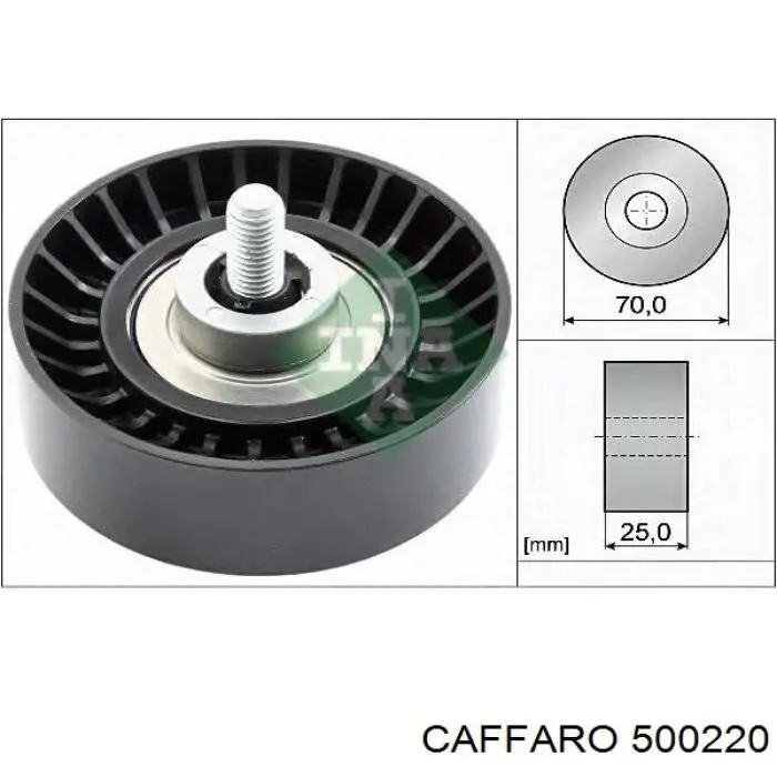 500220 Caffaro polea inversión / guía, correa poli v