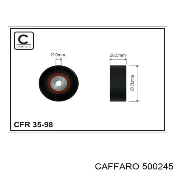 500245 Caffaro polea inversión / guía, correa poli v