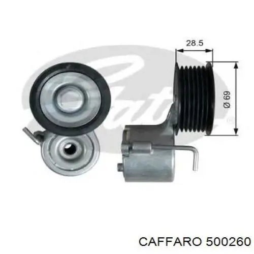 500260 Caffaro rodillo, correa trapecial poli v