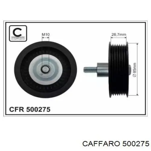 500275 Caffaro polea inversión / guía, correa poli v