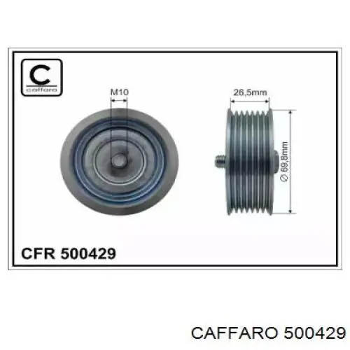 500429 Caffaro polea inversión / guía, correa poli v