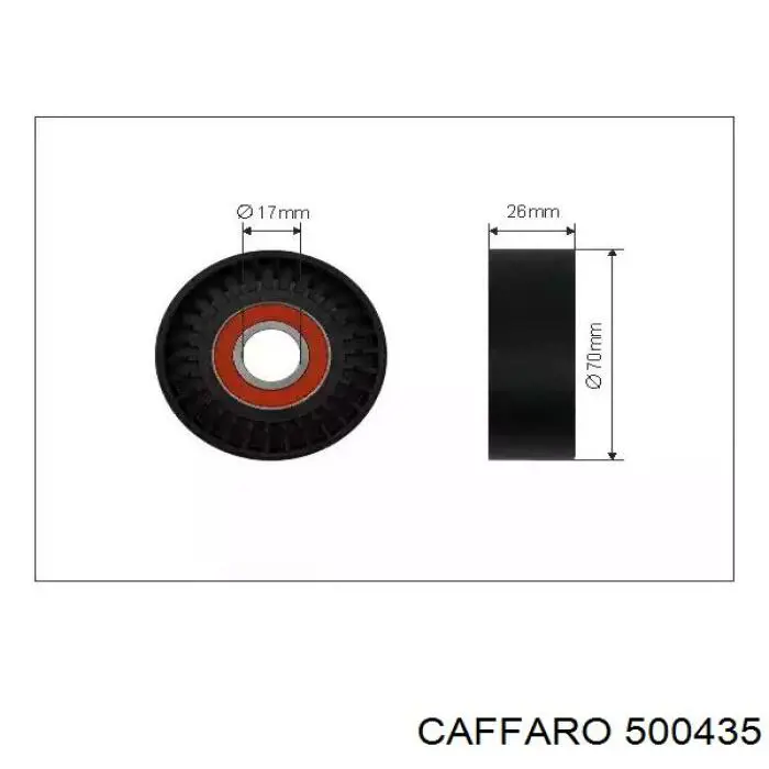 500435 Caffaro rodillo, correa trapecial poli v