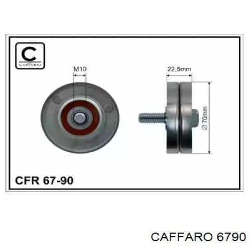 67-90 Caffaro polea inversión / guía, correa poli v