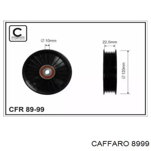 89-99 Caffaro polea inversión / guía, correa poli v