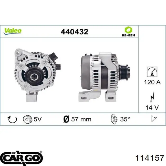 3M5T10300JD Ford alternador