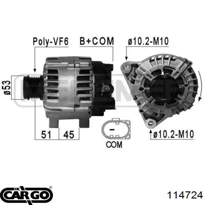 1707065 Ford alternador