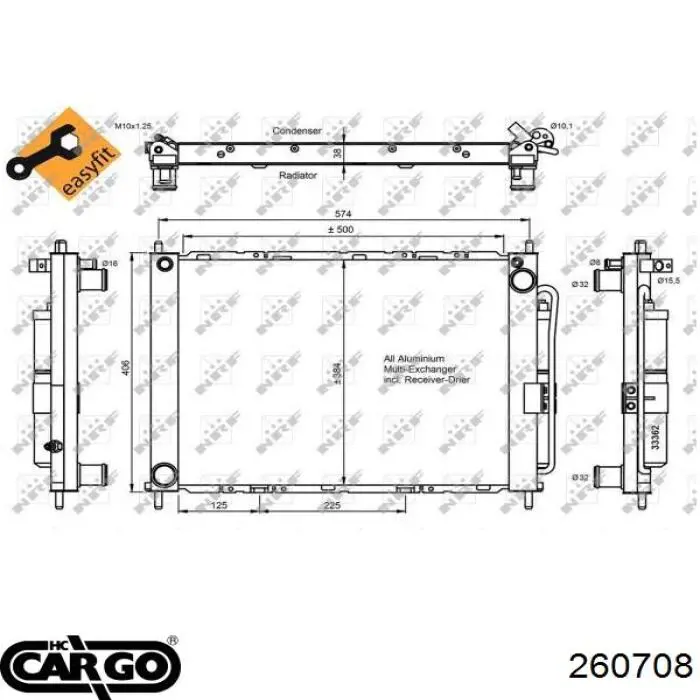 260708 Cargo radiador refrigeración del motor