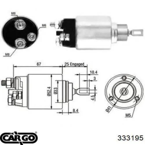 333195 Cargo bendix, motor de arranque