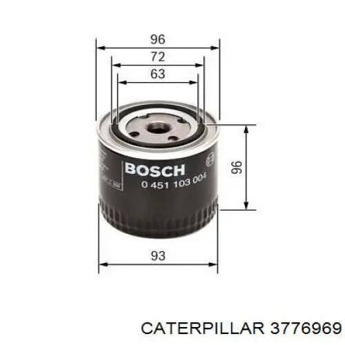 3776969 Caterpillar filtro de aceite